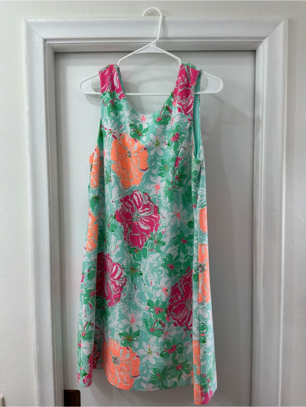 Lilly Pulitzer Mint Tank Dress with Pink & Coral Floral Print